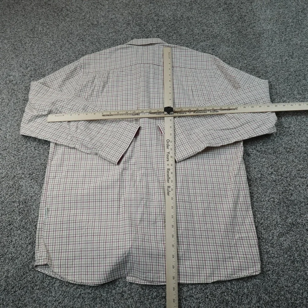 Schoffel Shirt Mens XL Beige Red Tattersall Check Classic Fit Button Up Casual